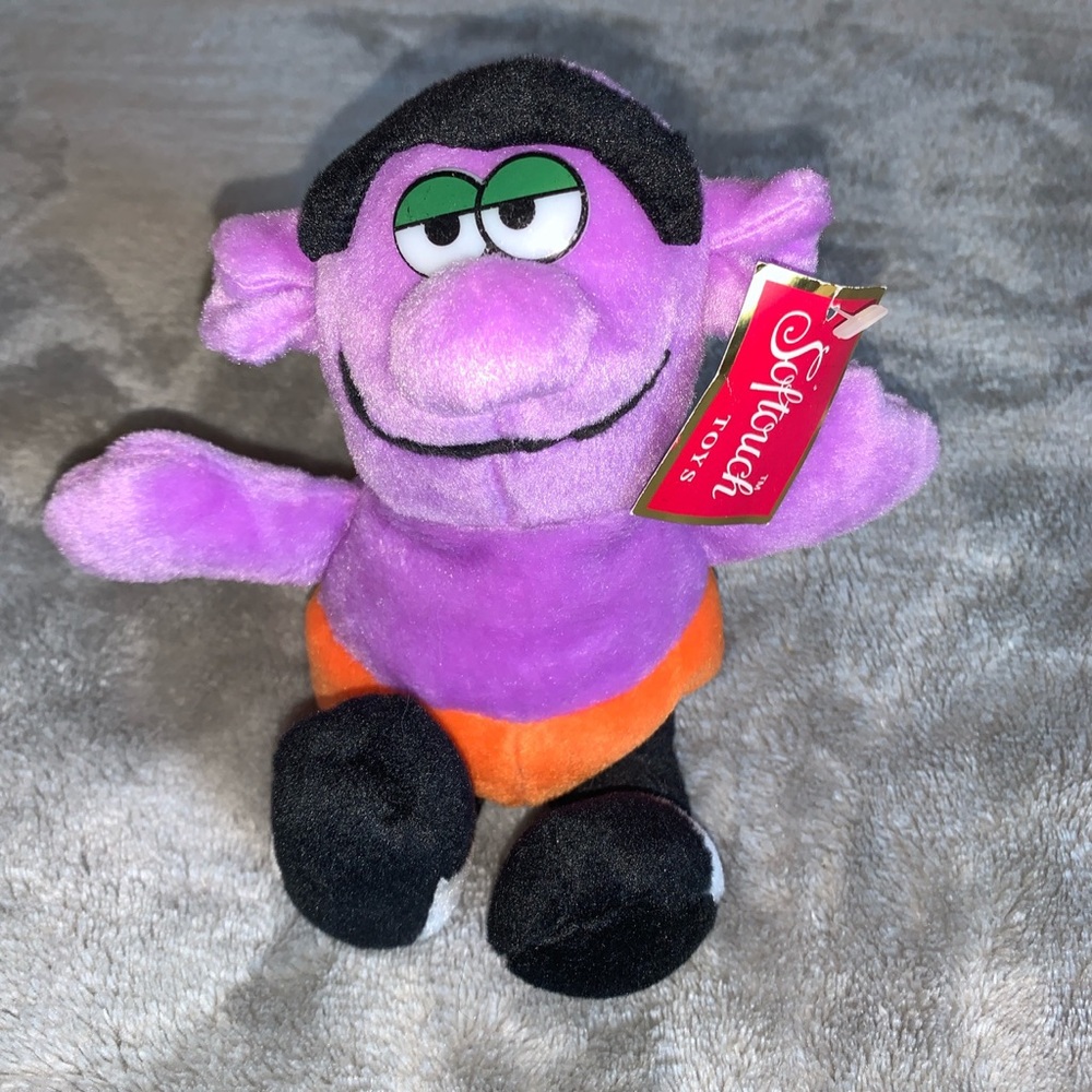 Softouch Small Huggable Plush Monster Guy Doll Purple Orange